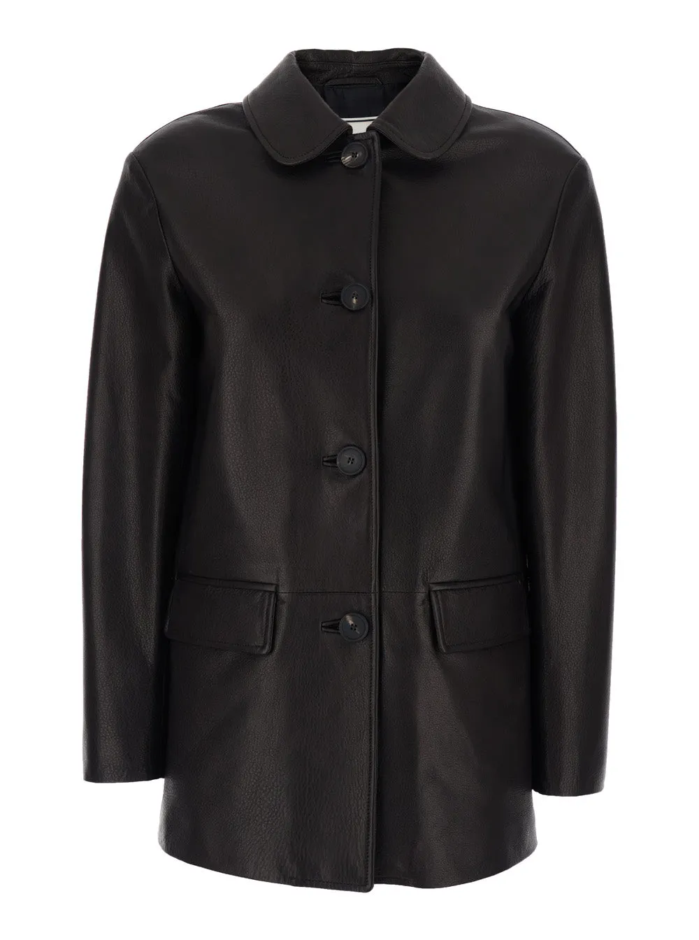 Jacket Dark Brown Grained Leather sold by Lord & Taylor