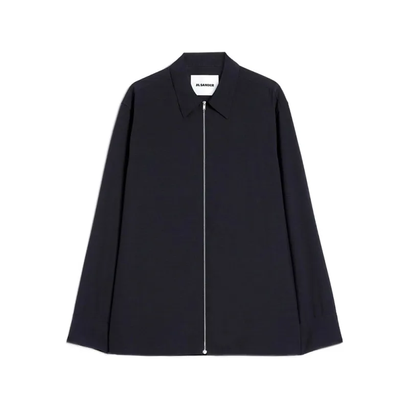 Shirt with Pointed Collar and Zip made by Jil Sander