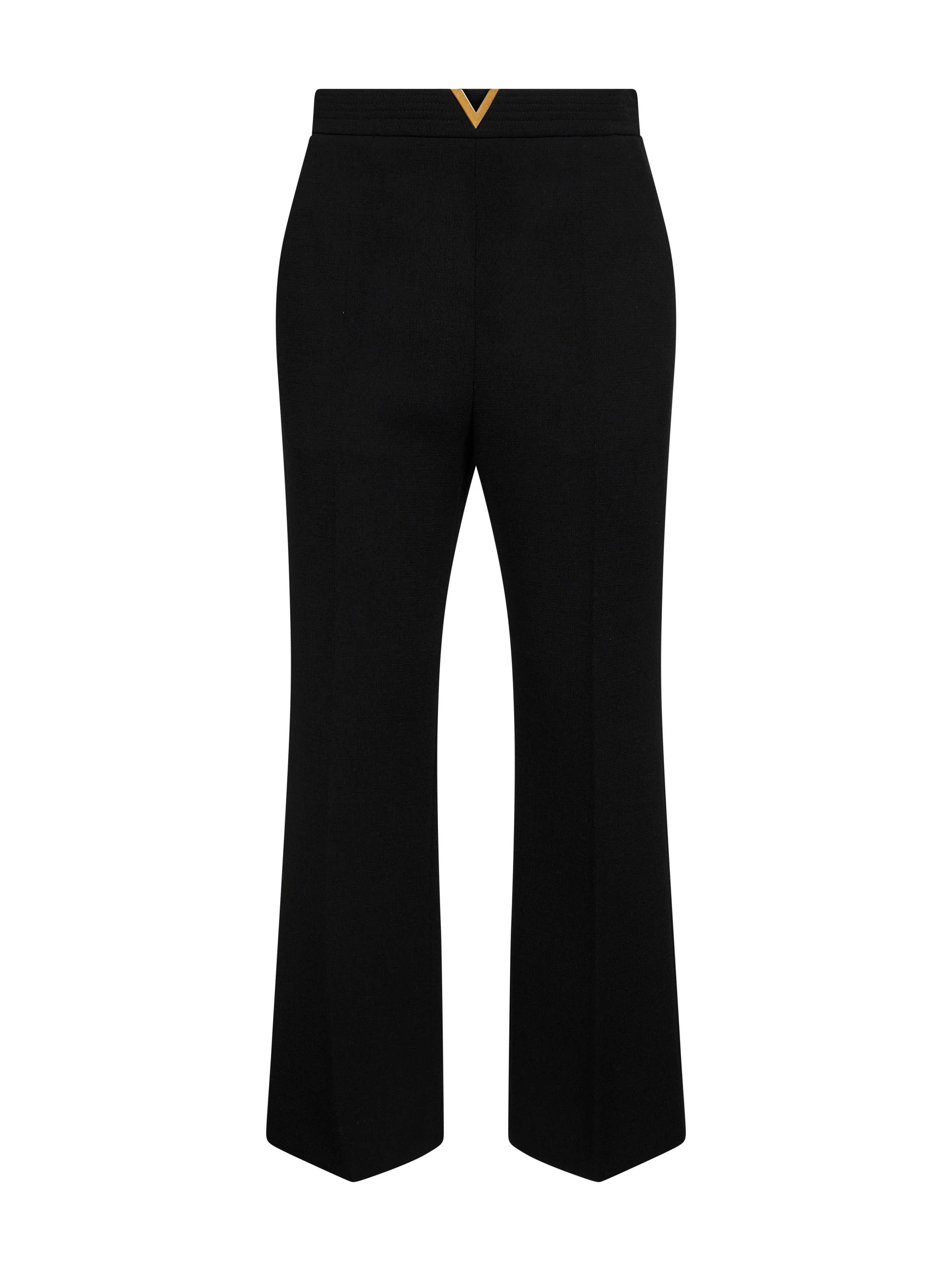 Black Wool Crepe Flared Trousers sold by Lord & Taylor