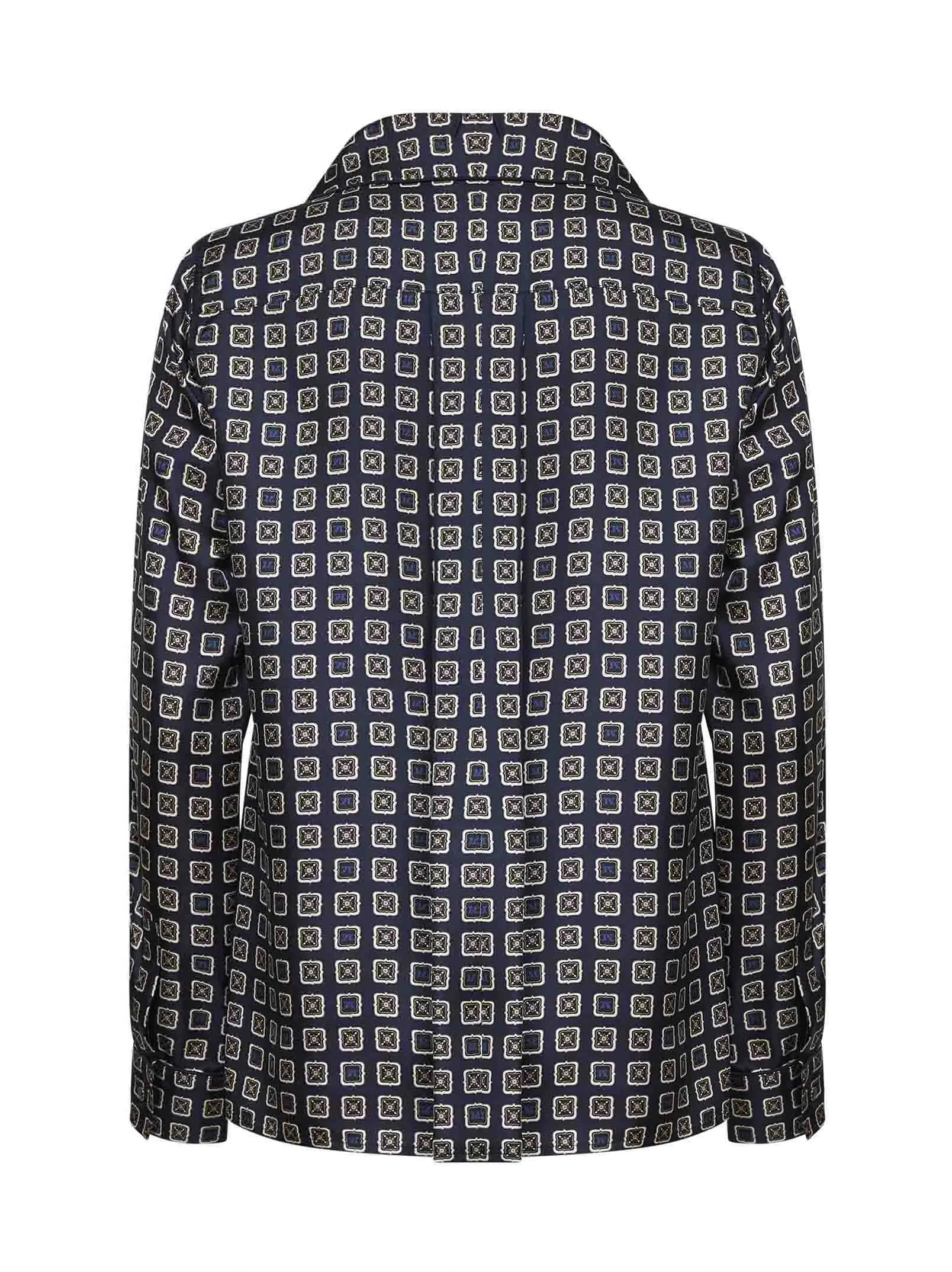 Navy Blue Printed Silk Shirt sold by Lord & Taylor product image thumbnail 2