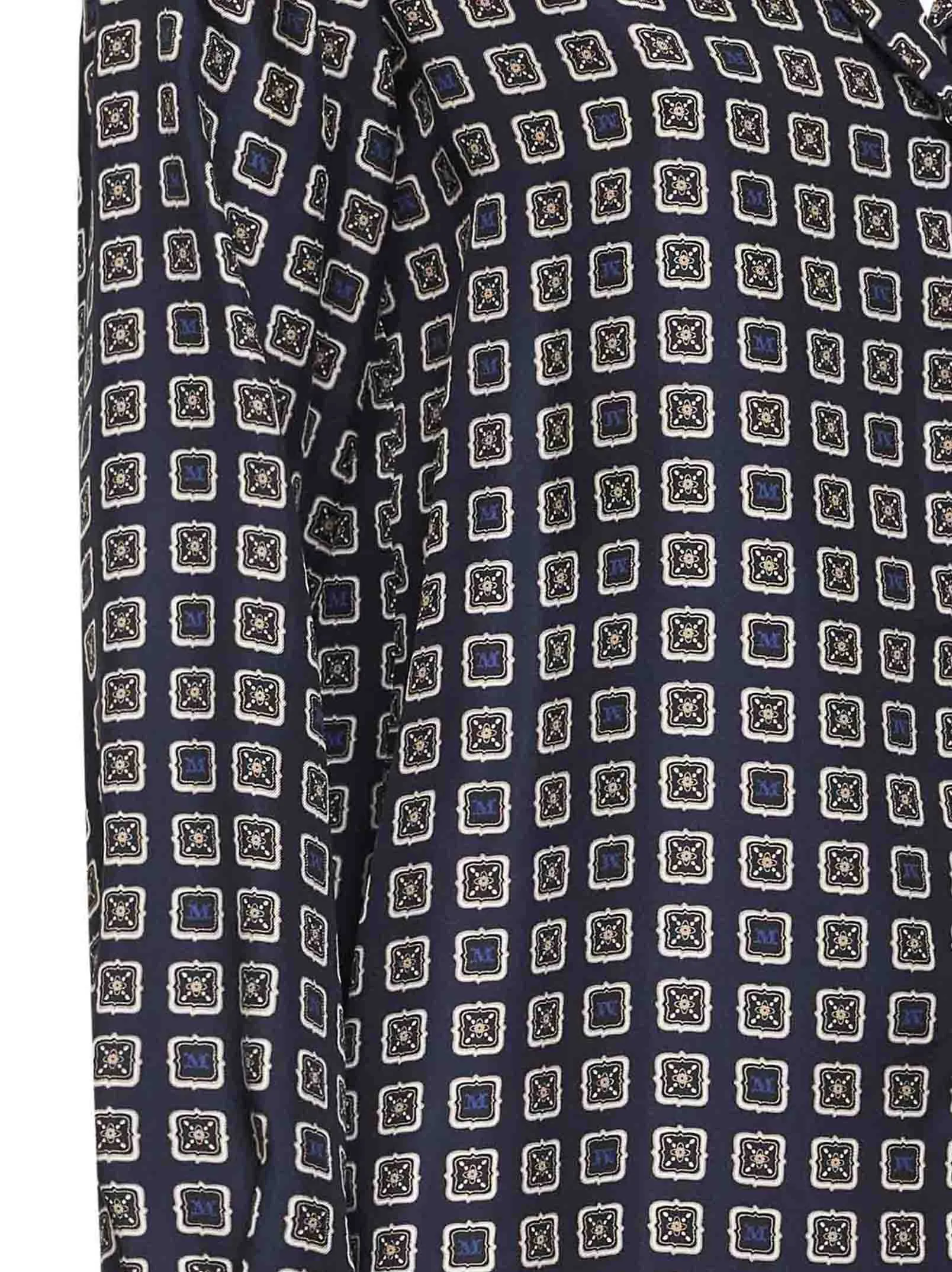Navy Blue Printed Silk Shirt sold by Lord & Taylor product image thumbnail 3