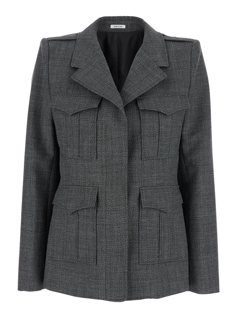 Grey Wool Jacket with Wide Notched Revers sold by Lord & Taylor