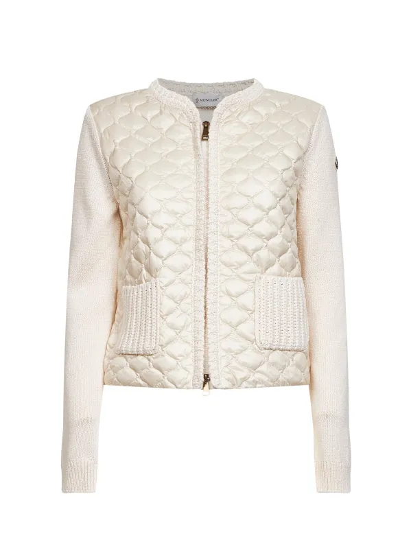 Cardigan Quilted Padded Ivory made by Moncler