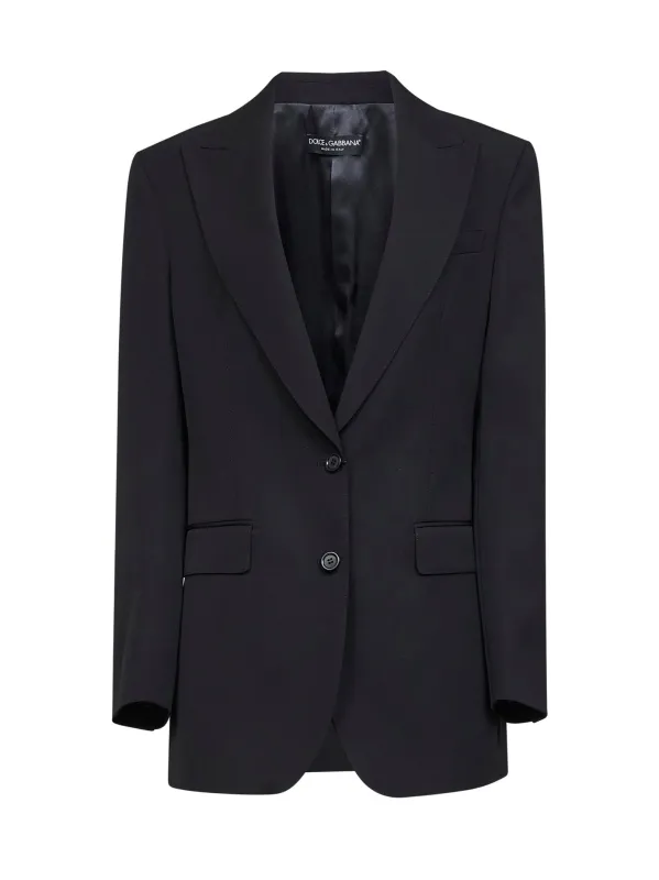 Black Wool Gabardine Jacket made by Dolce & Gabanna