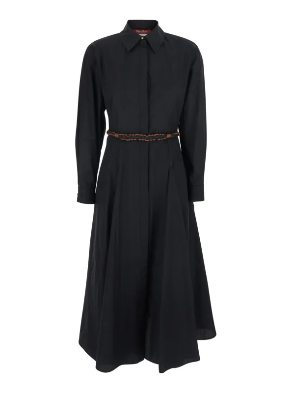 Dress Long Cotton Black made by MaxMara