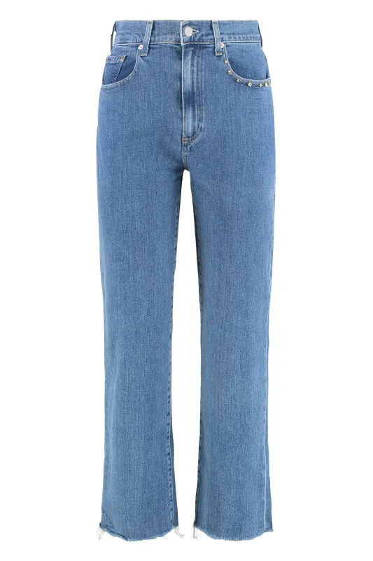 Straight Leg Denim Jeans made by Le Jean