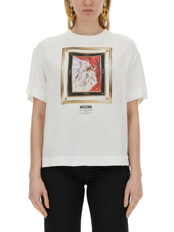 Satin Blouse Still Life with Heart made by Moschino