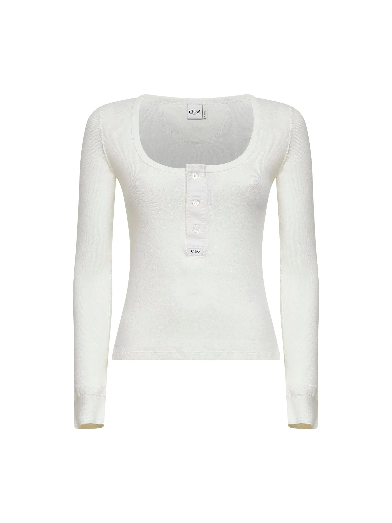 Milk Ribbed Jersey Henley T-shirt sold by Lord & Taylor