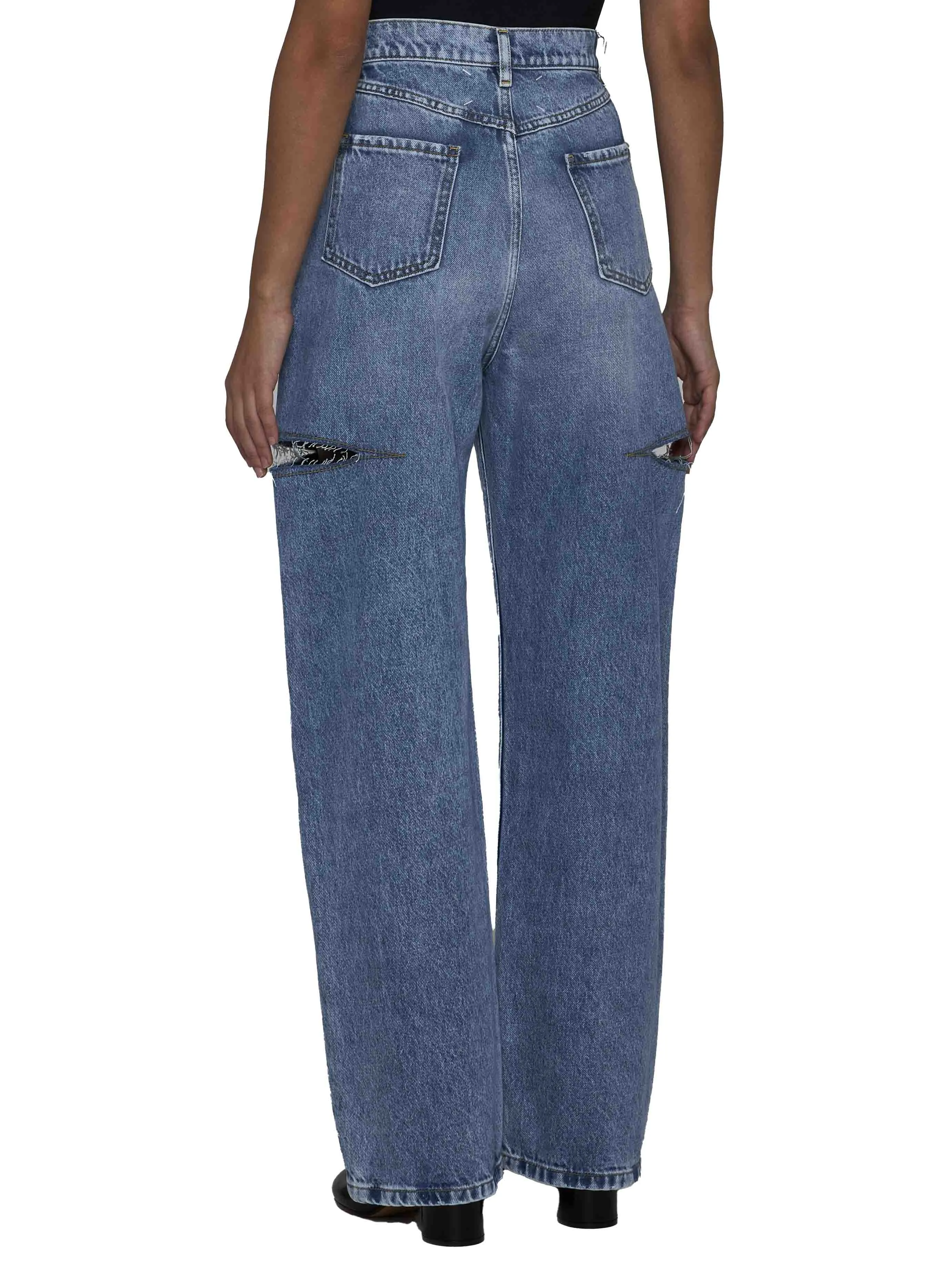 High-Waisted Wide-Leg Cut-Out Jeans sold by Lord & Taylor product image thumbnail 4
