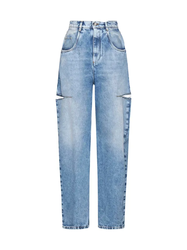 High-Waisted Wide-Leg Cut-Out Jeans made by Maison Margiela