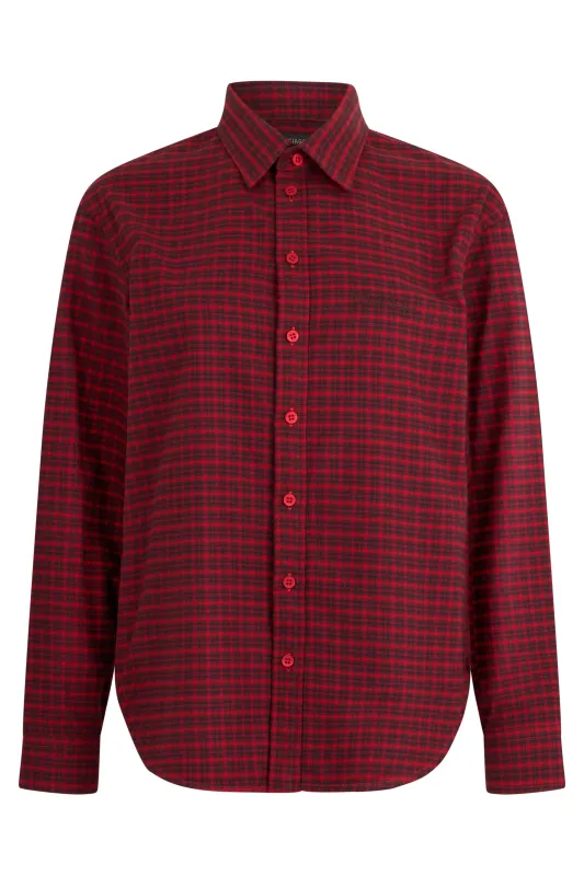 Checked Shirt Burgundy made by Balenciaga