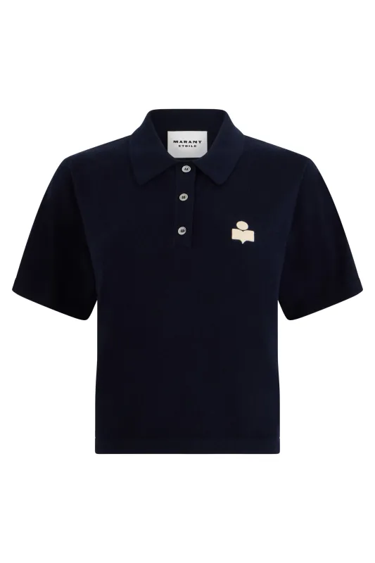 Polo Shirt Cotton-Wool Blue made by Isabel Marant