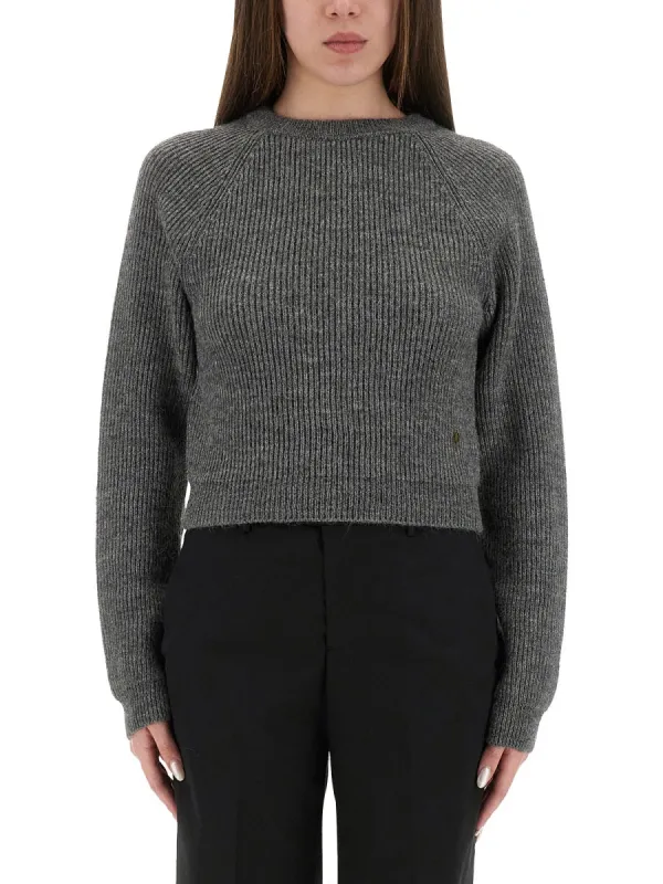 Cropped Shirt in Grey made by Moschino