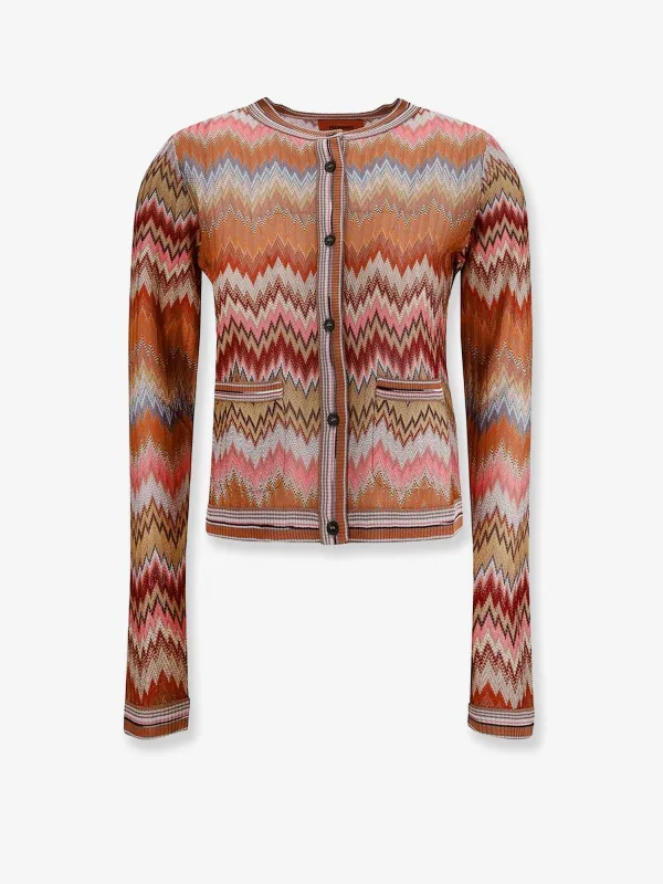 Viscose Cardigan with Chevron Pattern made by Missoni