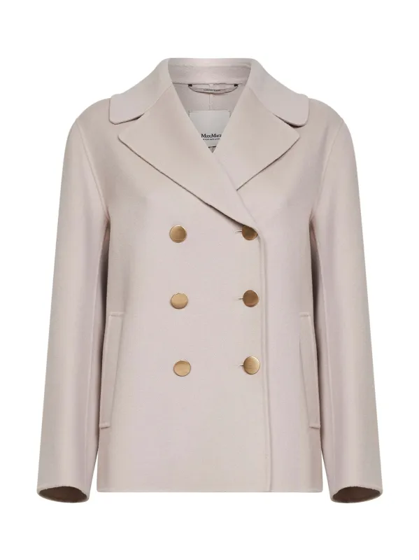 Beige Double-Breasted Pea-Style Jacket made by MaxMara