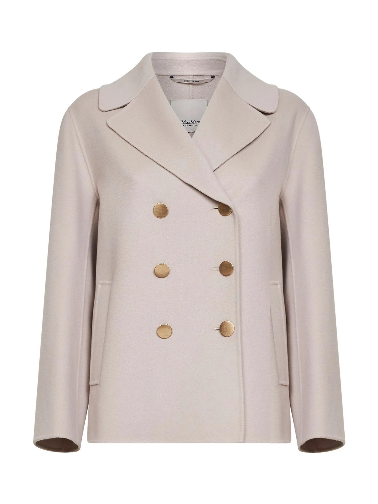 Beige Double-Breasted Pea-Style Jacket sold by Lord & Taylor