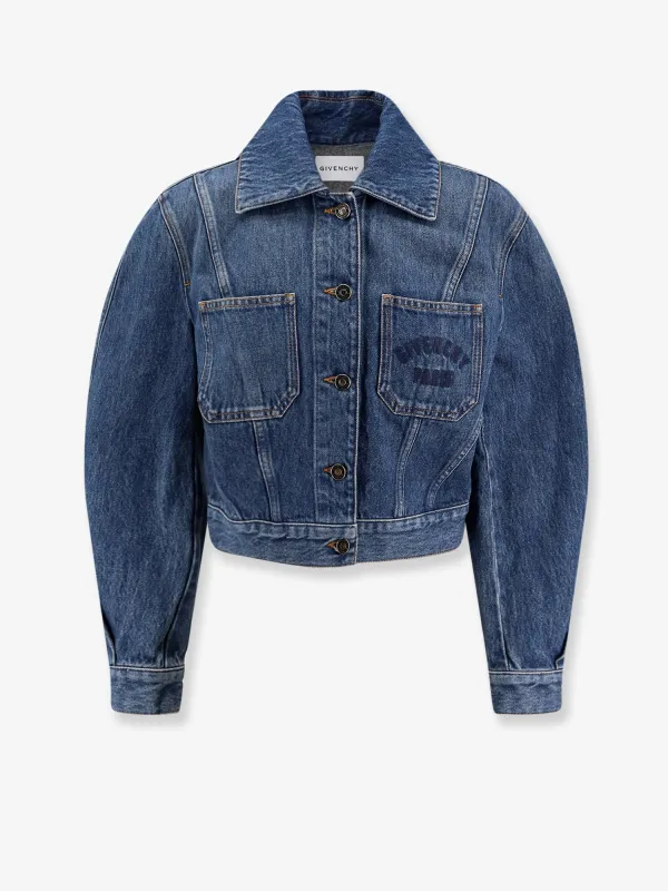 Denim Jacket with Logo Embroidery made by Givenchy