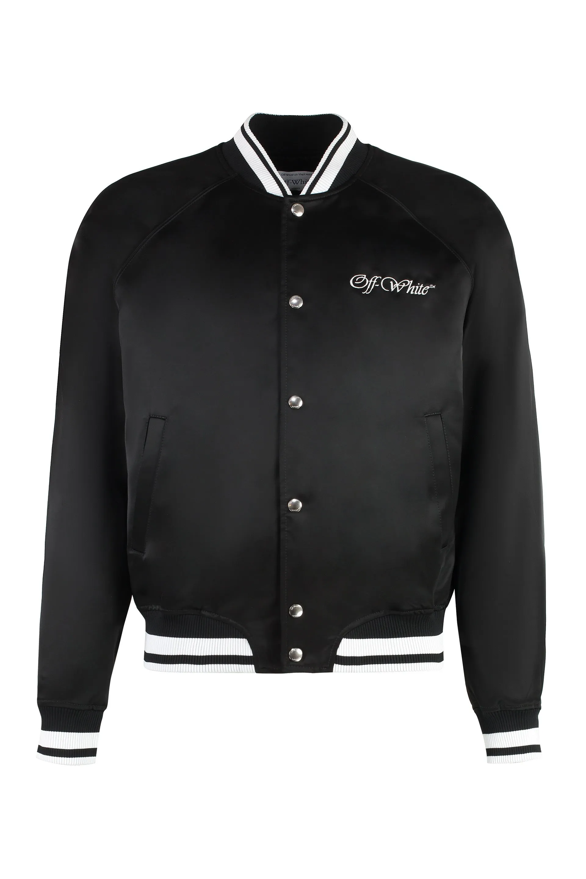 Black Satin Bomber Jacket sold by Lord & Taylor