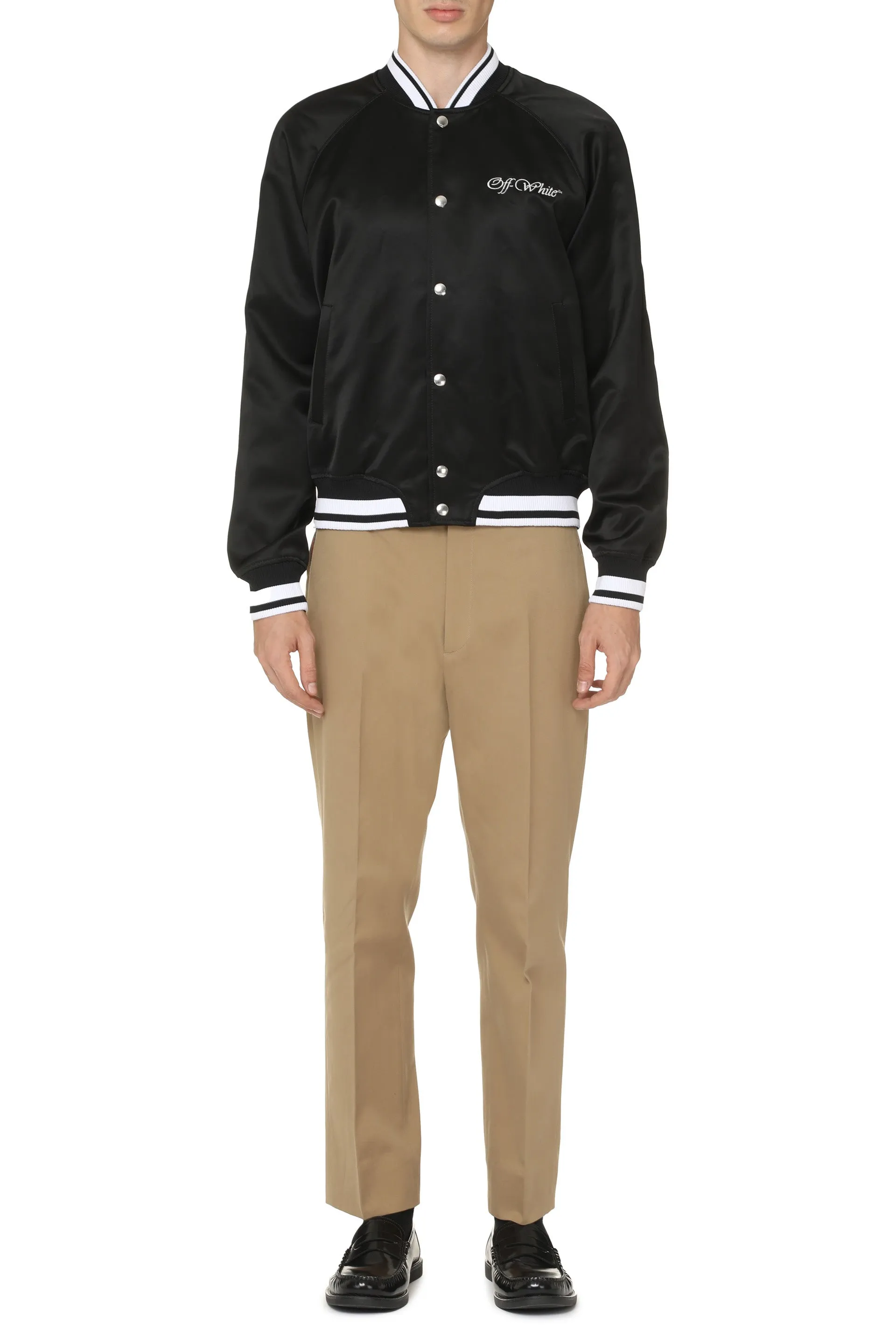 Black Satin Bomber Jacket sold by Lord & Taylor product image thumbnail 3