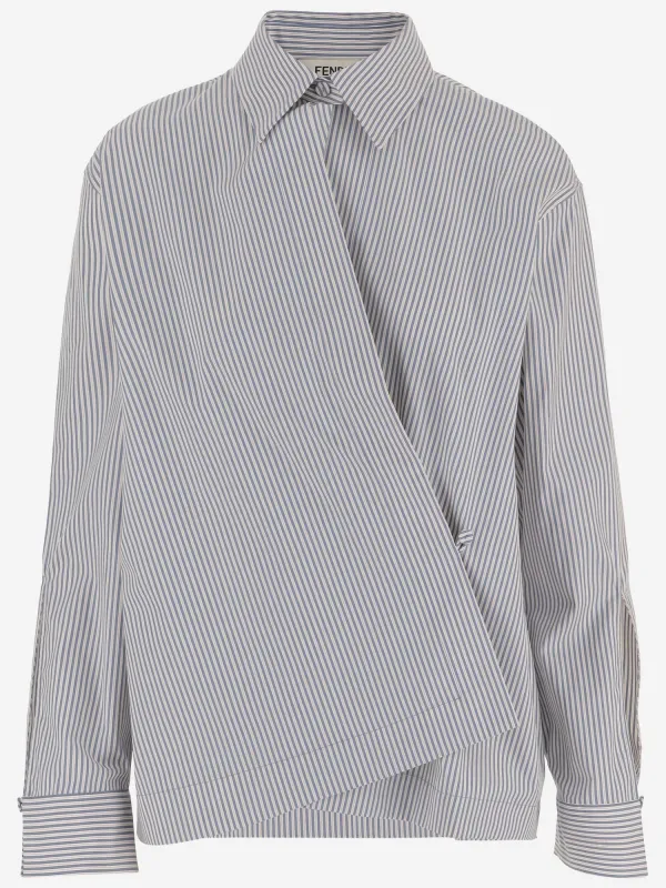 Cotton Shirt with Striped Pattern made by Fendi
