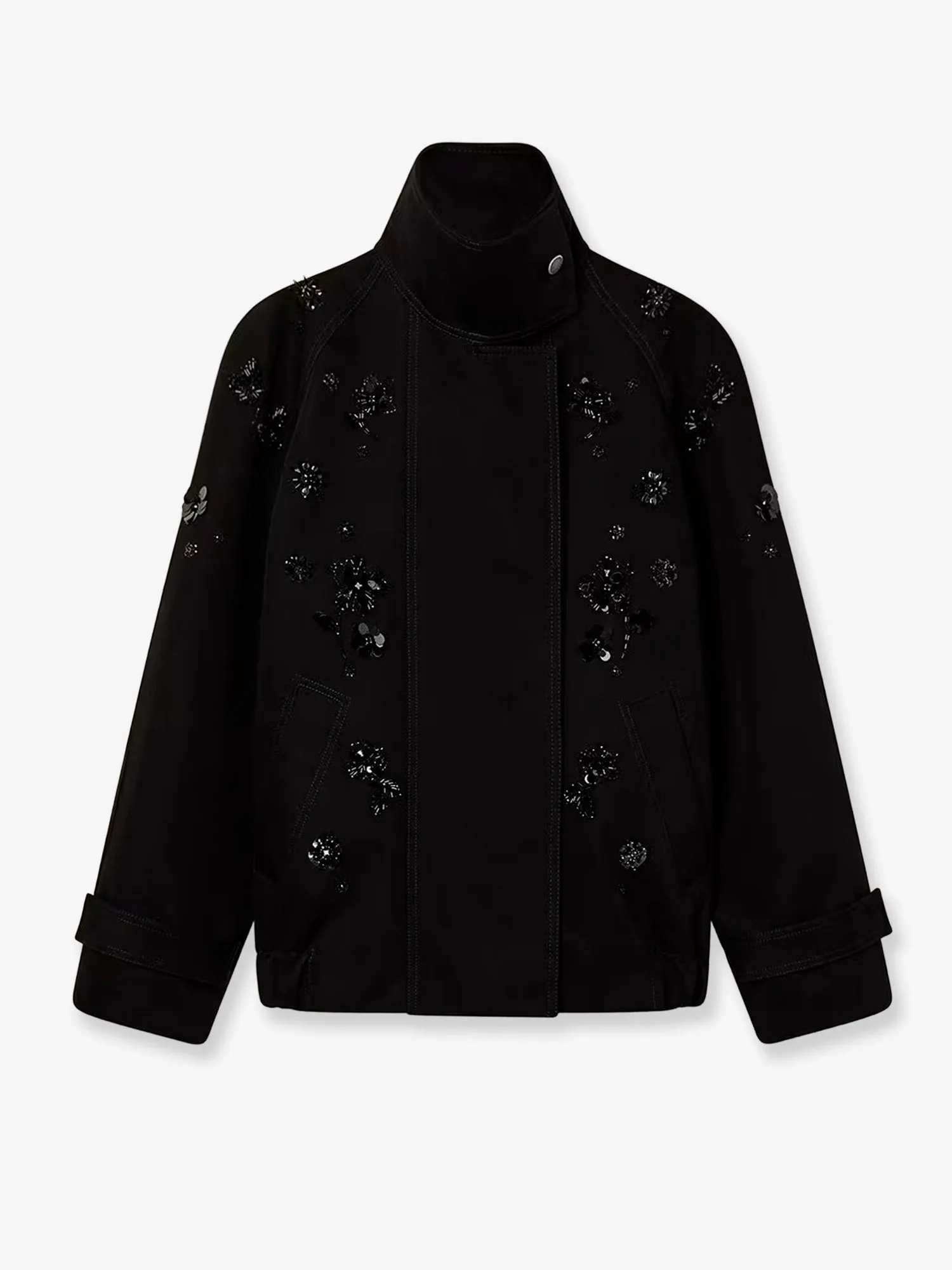 Black Denim Jacket with Floral Sequin Details sold by Lord & Taylor