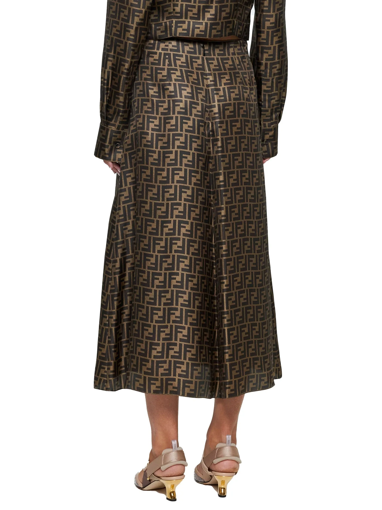 FF Maxi Skirt in Brown Silk sold by Lord & Taylor product image thumbnail 3