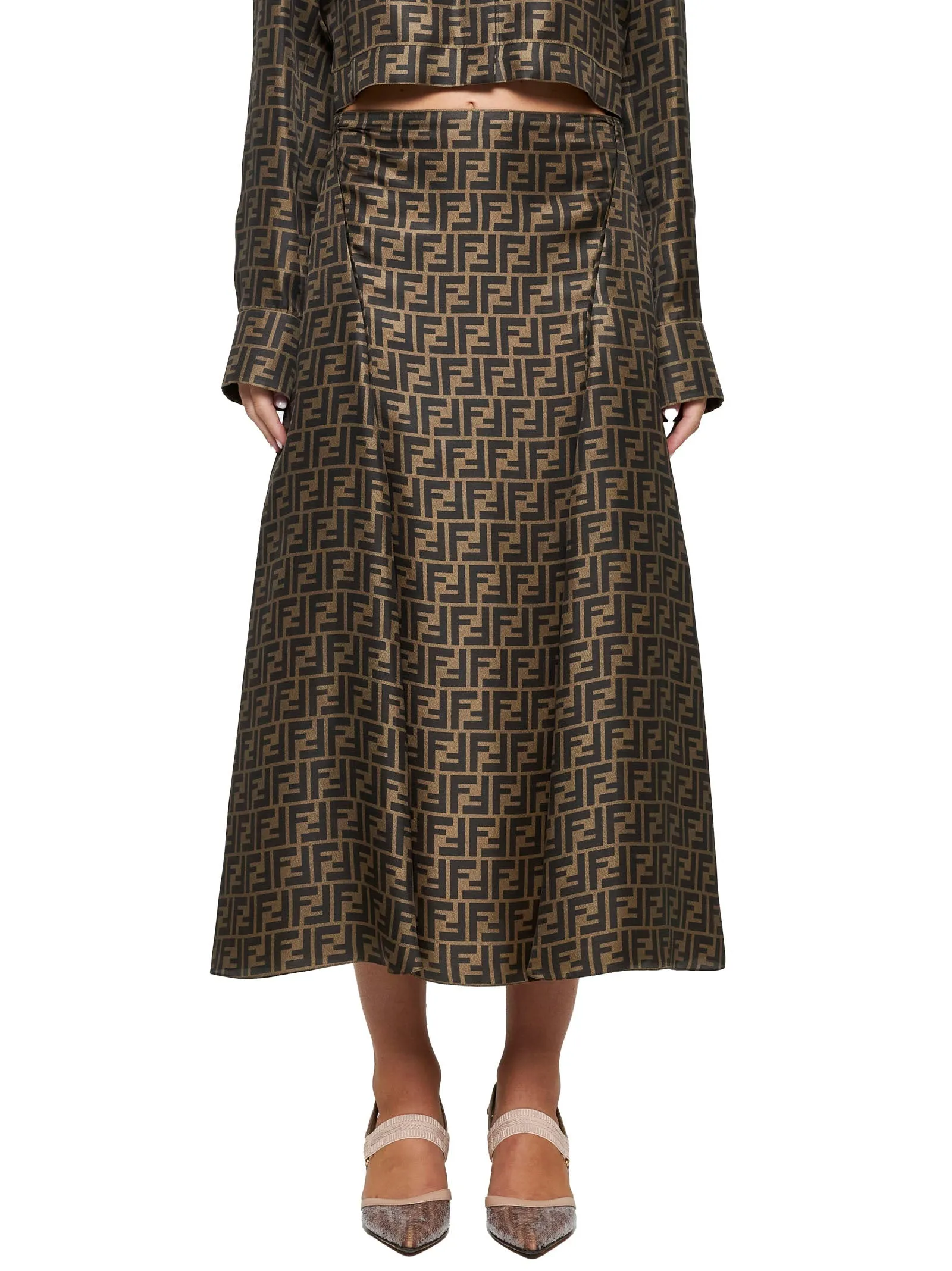 FF Maxi Skirt in Brown Silk sold by Lord & Taylor product image thumbnail 2