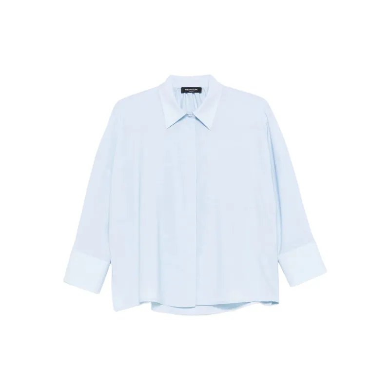 Light Blue Concealed Button Fastening Shirt made by Fabiana Filippi