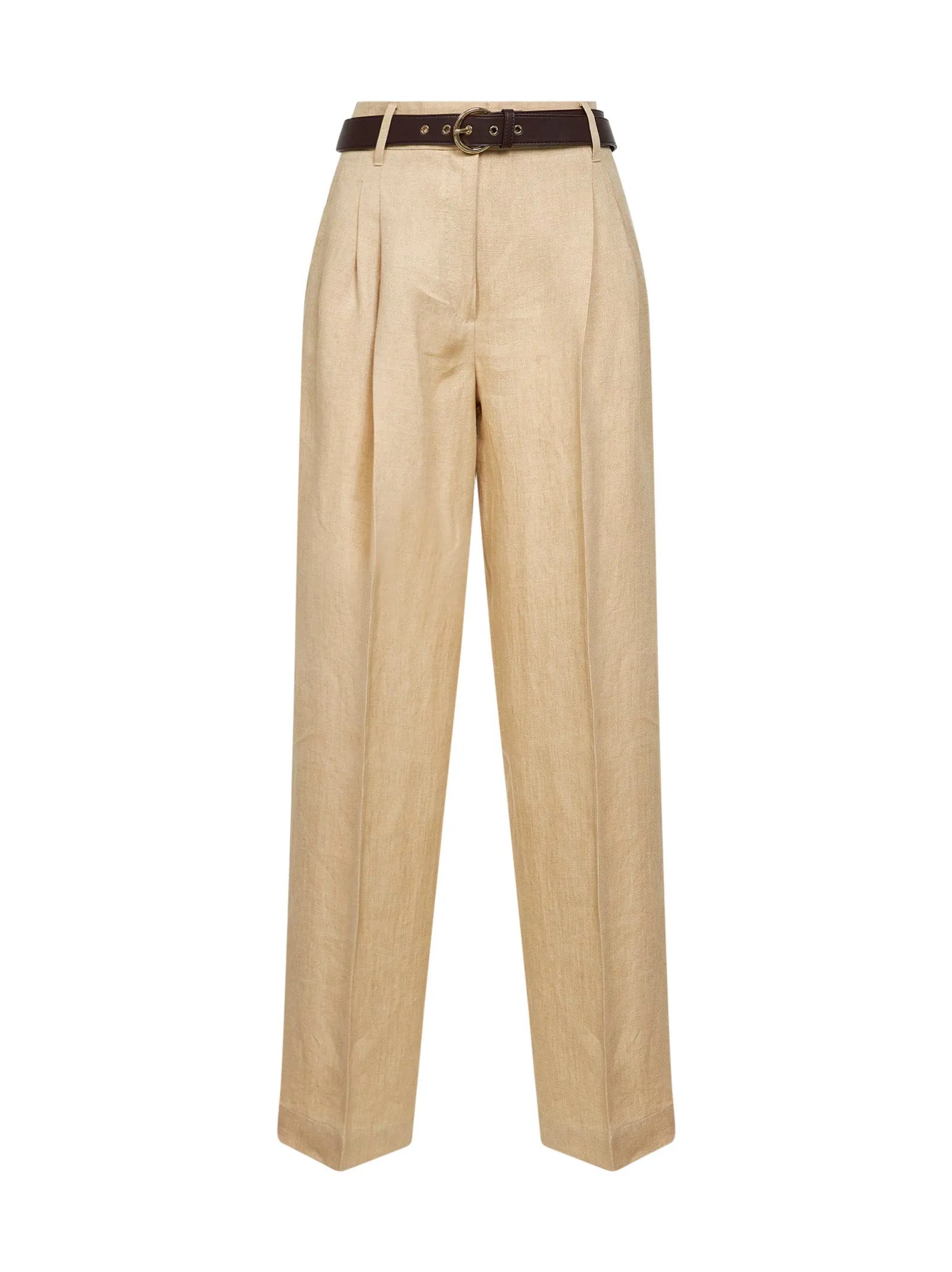 Trousers MSTSUMERO Wide-leg Linen Beige sold by Lord & Taylor