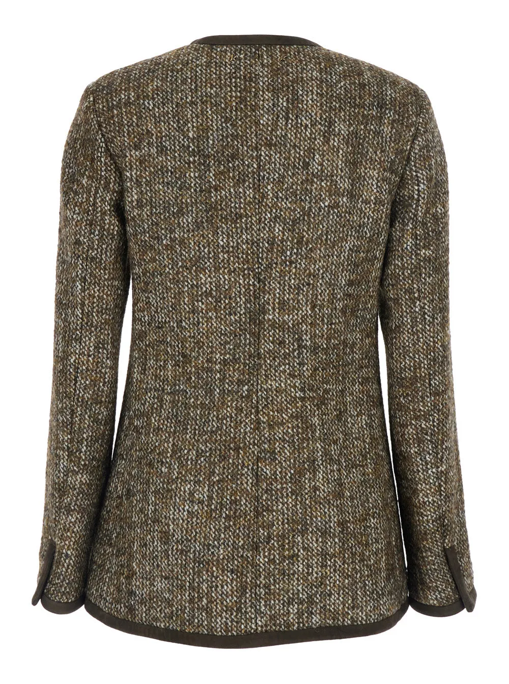 Brown Crew Neck Wool Blend Jacket sold by Lord & Taylor product image thumbnail 2