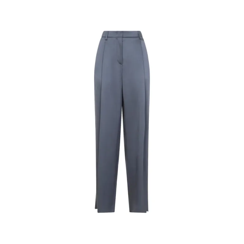 Grey Silk Pleated Trousers made by Giorgio Armani