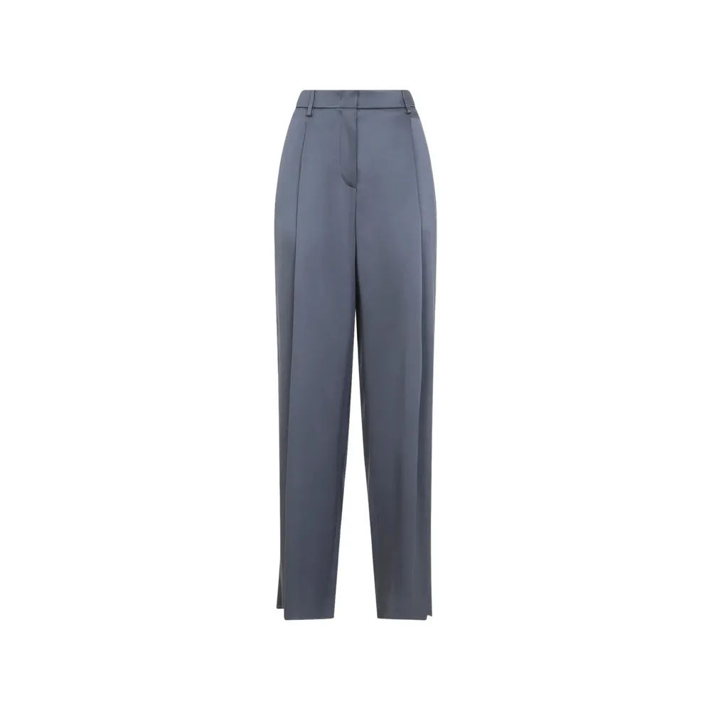 Grey Silk Pleated Trousers sold by Lord & Taylor
