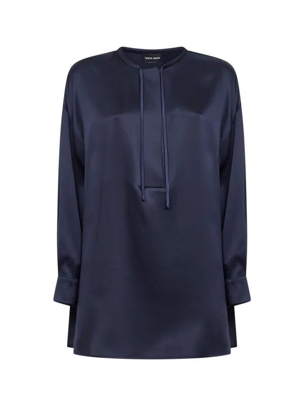 Shirt Tunic Silk Blue made by Giorgio Armani