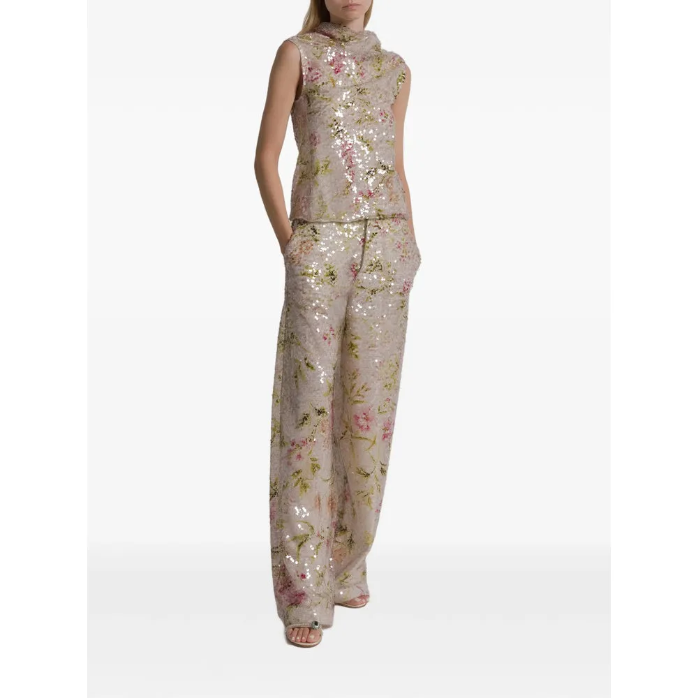 Floral Print Sequined Trousers sold by Lord & Taylor product image thumbnail 2