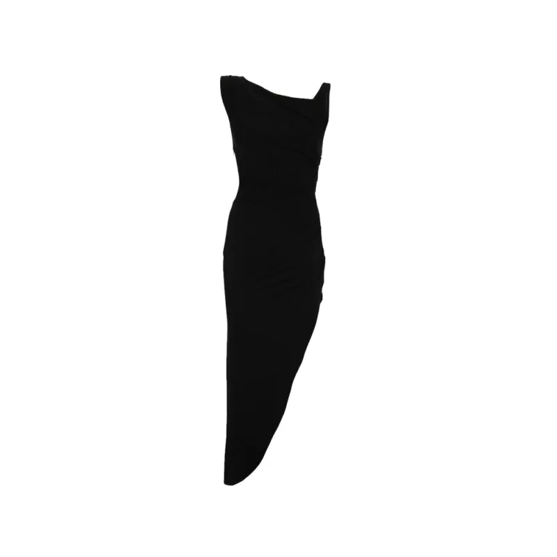 Asymmetrical Hem Dress with Draped Detail made by Elisabetta Franchi