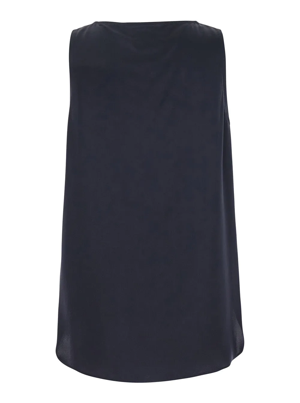 Blue Sleeveless Top with Round Neck in Silk sold by Lord & Taylor product image thumbnail 2