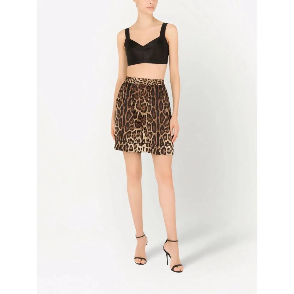 High-Waisted Silk Shorts Brown/Black sold by Lord & Taylor product image thumbnail 3