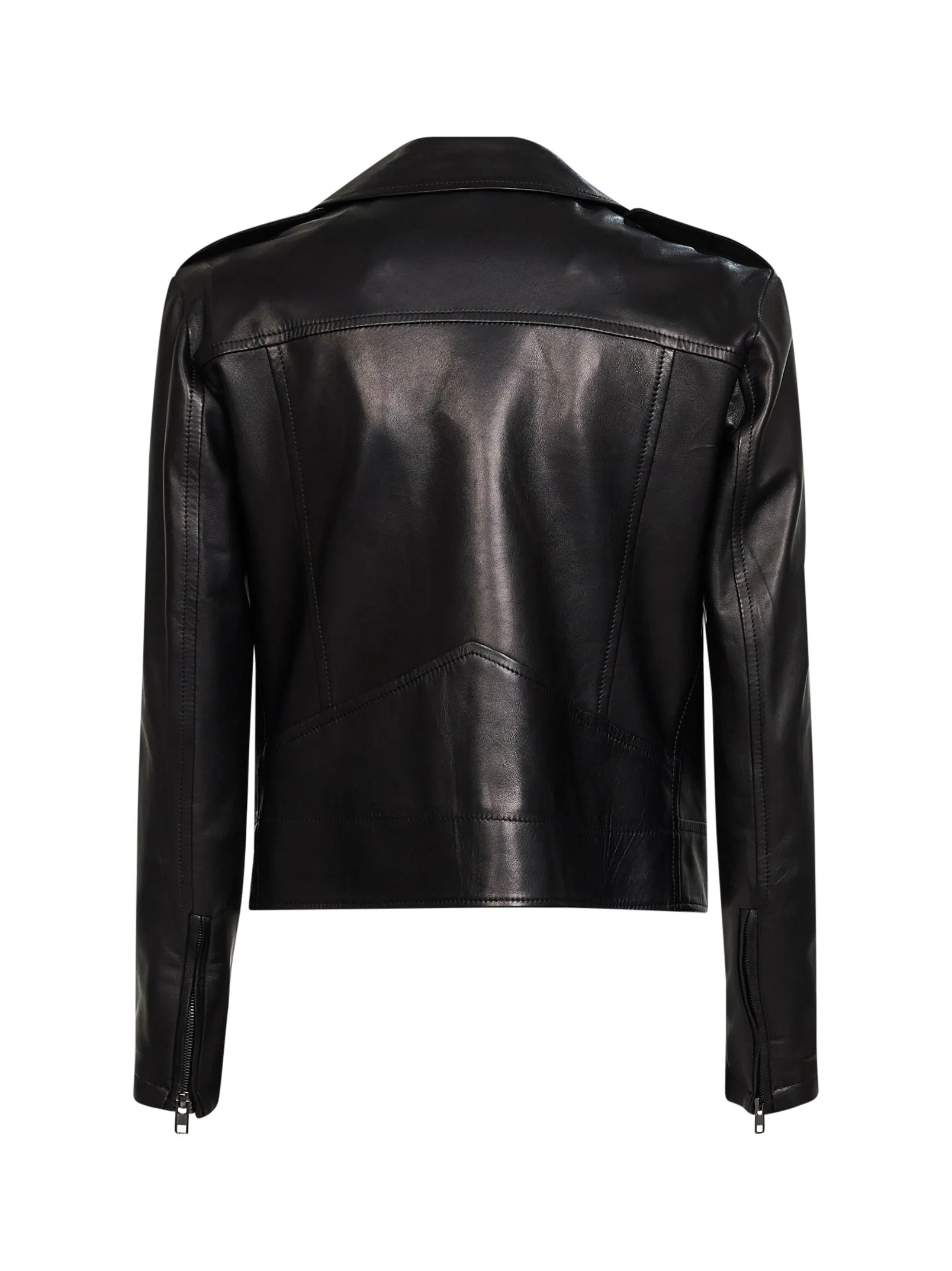 Biker Jacket Black Nappa Leather sold by Lord & Taylor product image thumbnail 2
