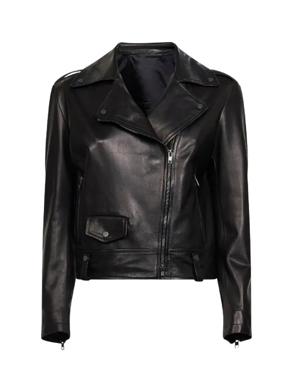 Biker Jacket Black Nappa Leather made by Lord & Taylor