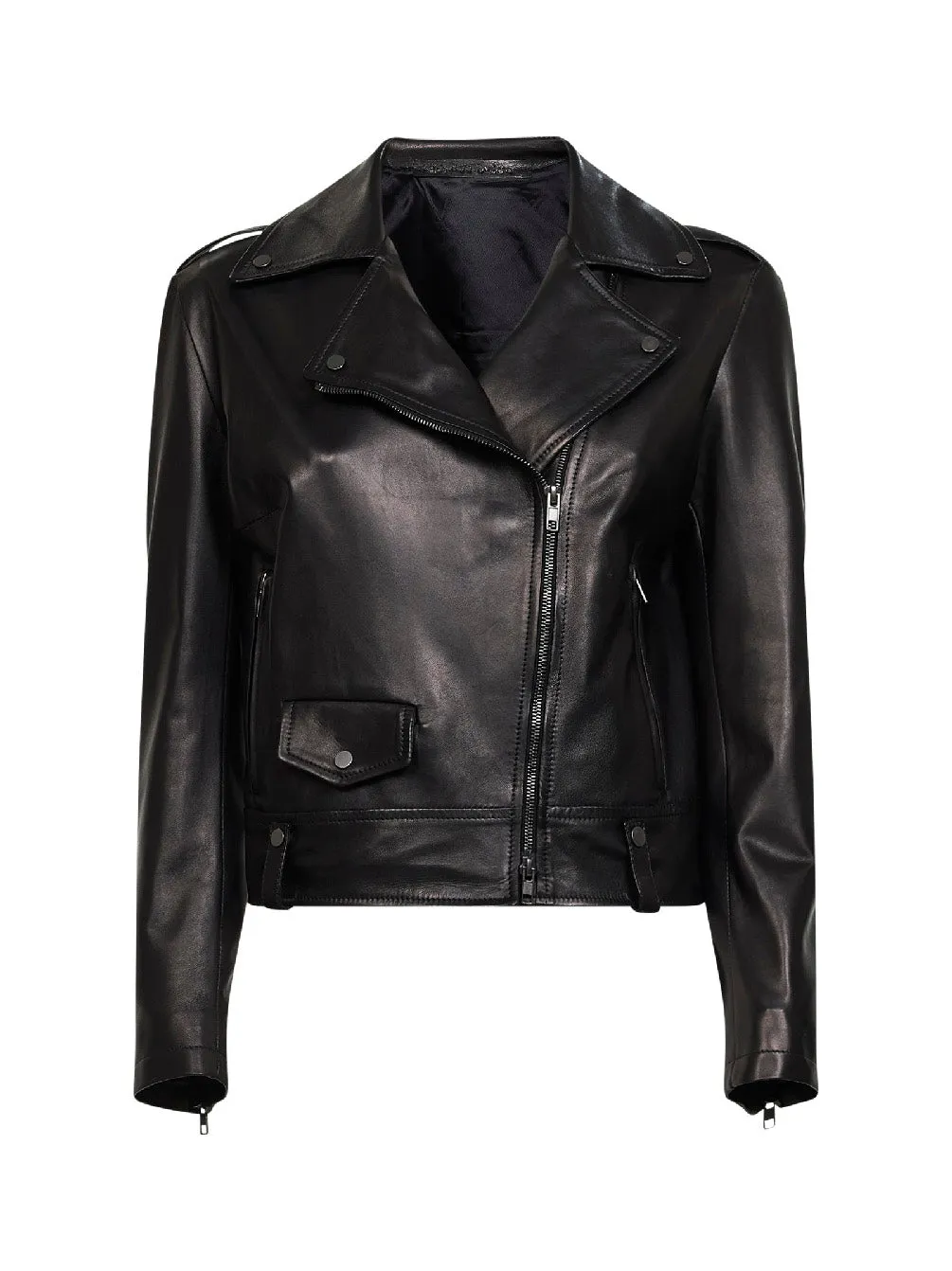 Biker Jacket Black Nappa Leather sold by Lord & Taylor