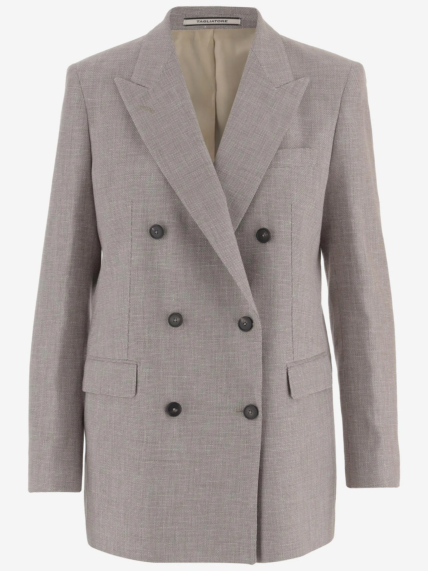 Jacket Double-Breasted Linen-Cotton Beige sold by Lord & Taylor