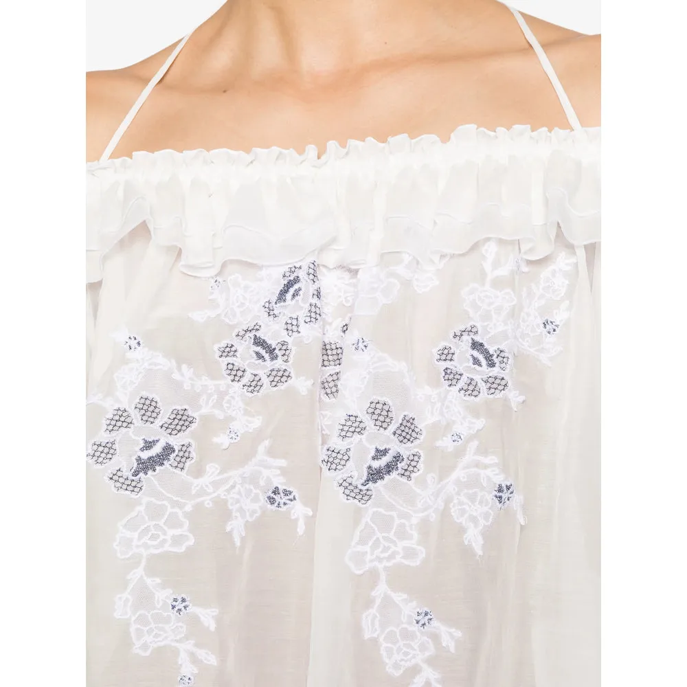 Shirt Off-Shoulder White Silk-Cotton sold by Lord & Taylor product image thumbnail 3