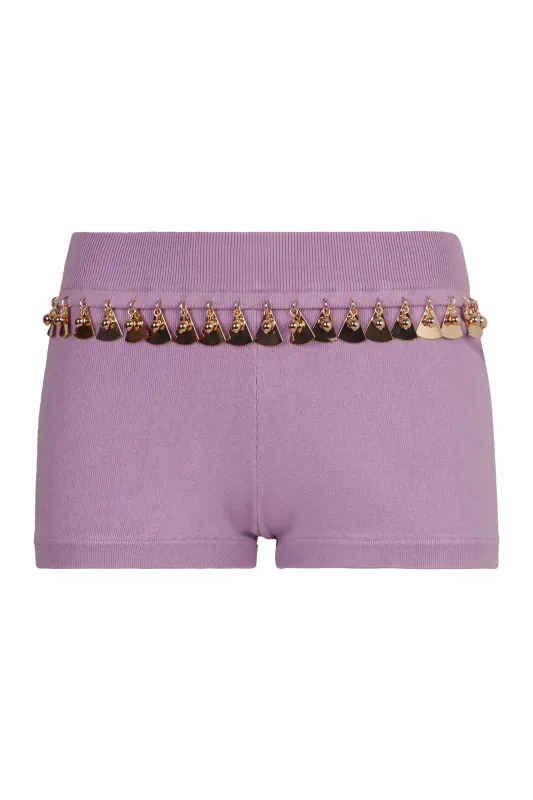 Knitted Shorts with Sequin Embellishments made by Rabanne