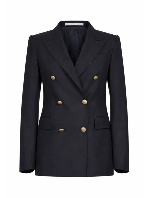 Double-Breasted Blazer Blue Virgin Wool made by Tagliatore
