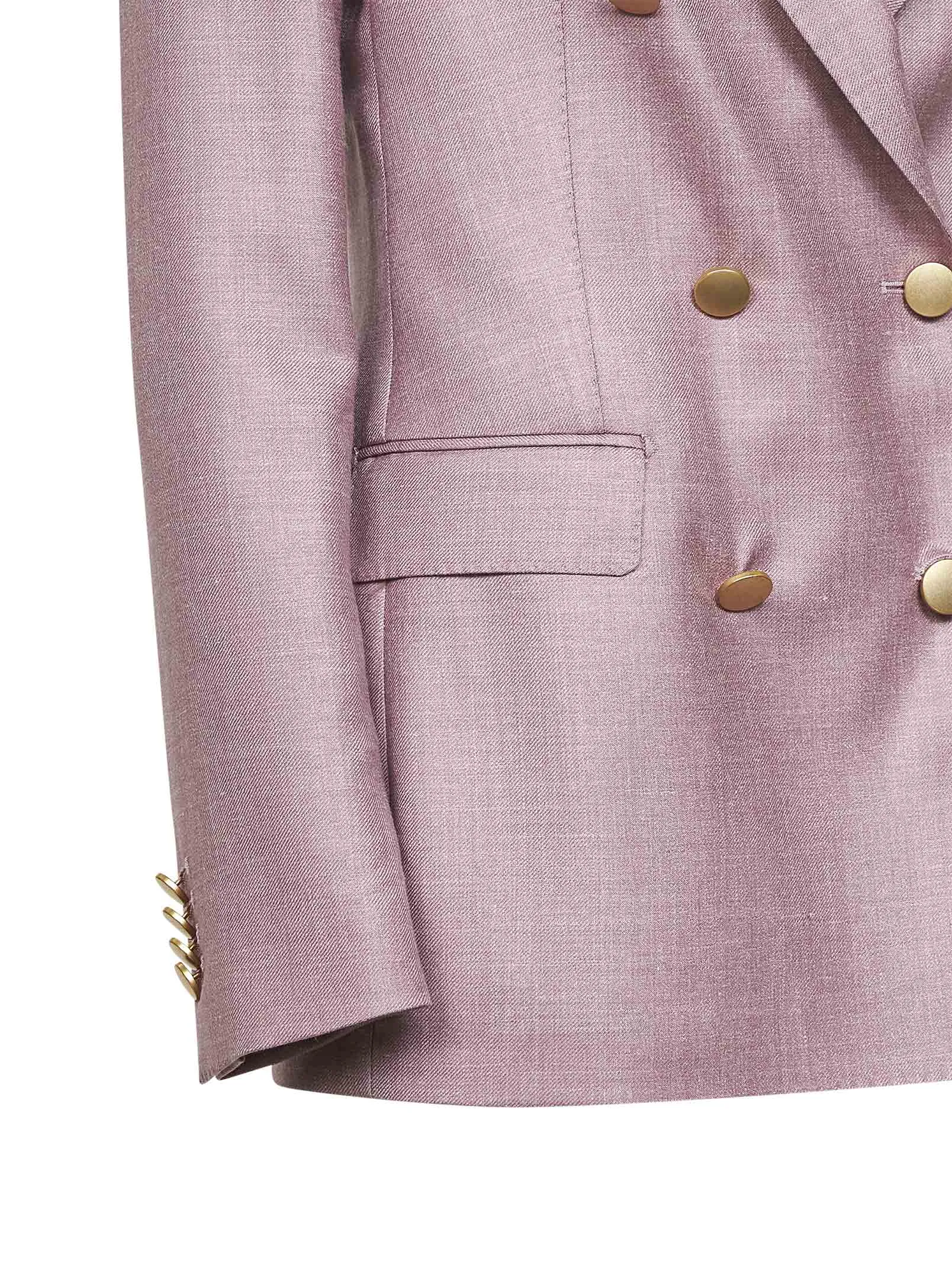 Double-Breasted Blazer Pink Virgin Wool sold by Lord & Taylor product image thumbnail 3