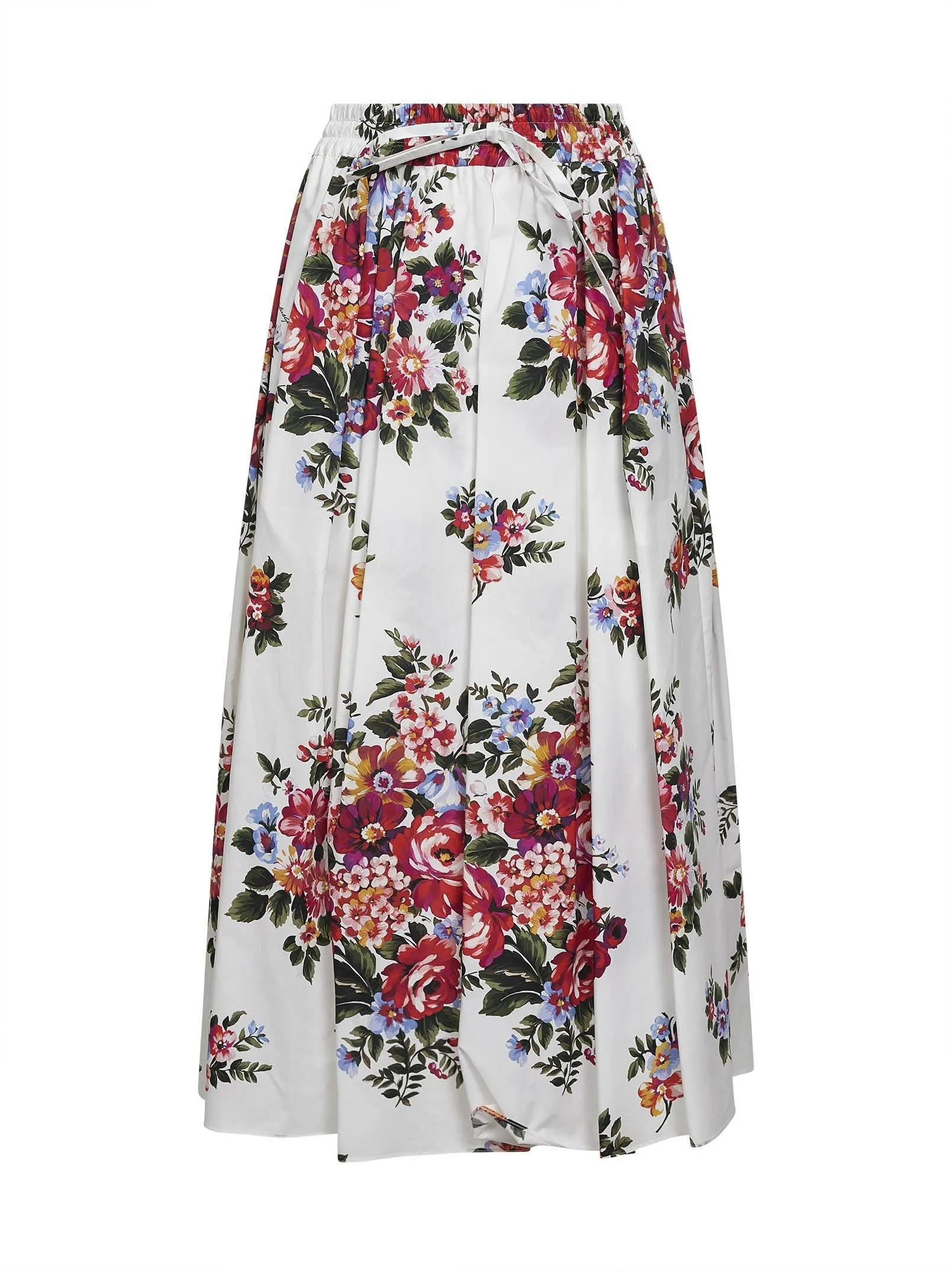 White Flower Bouquet-Print Midi Skirt sold by Lord & Taylor