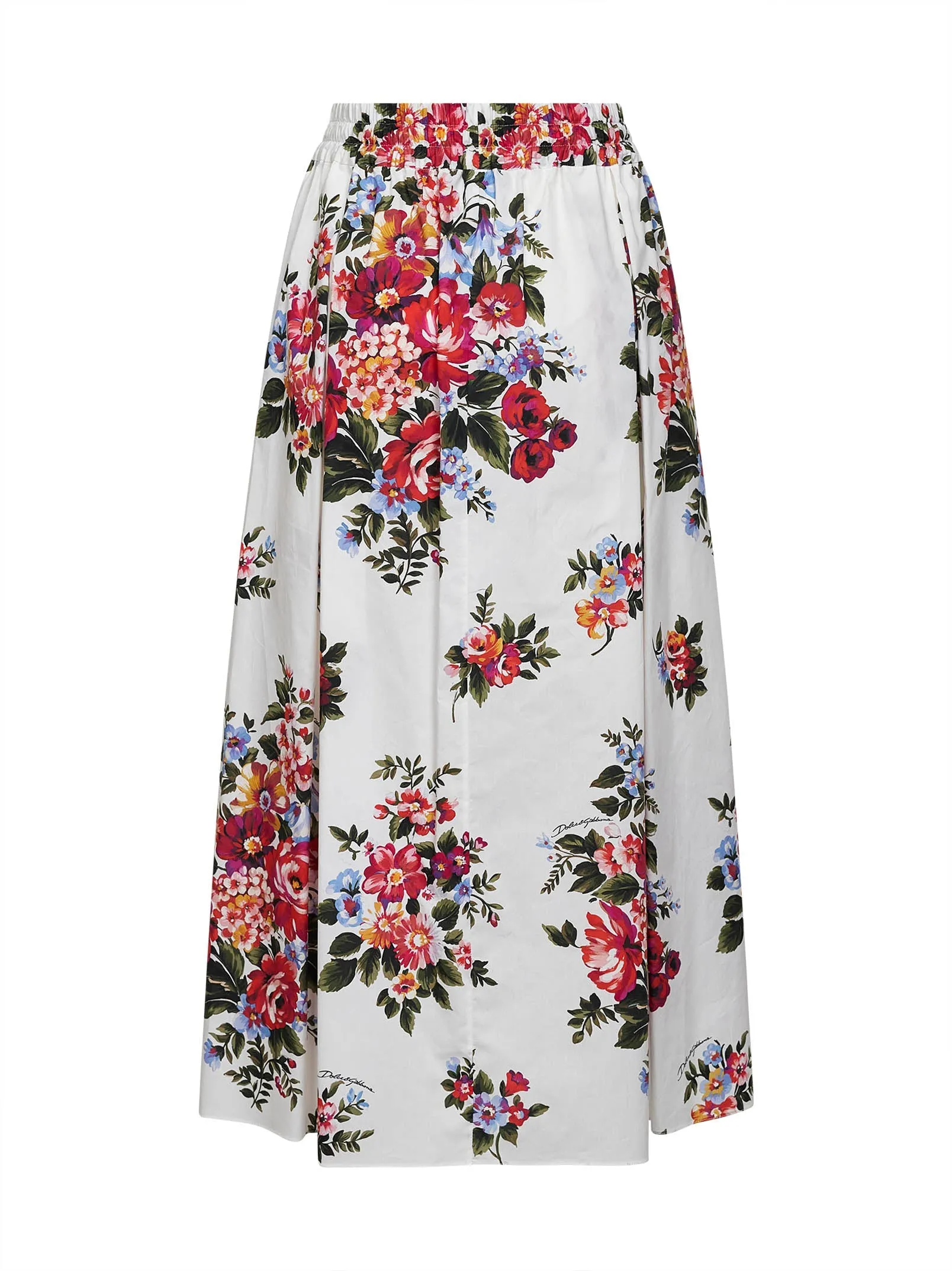 White Flower Bouquet-Print Midi Skirt sold by Lord & Taylor product image thumbnail 2