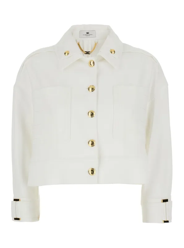 Jacket Stretch Viscose White made by Elisabetta Franchi