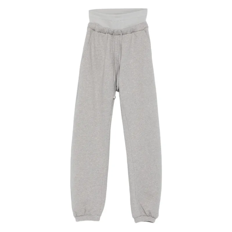 Drawstring Track Pants in Grey Cotton made by The Attico