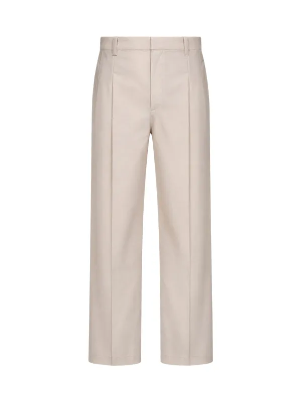 Trousers A-Line Beige Techno Poplin made by Brunello Cucinelli